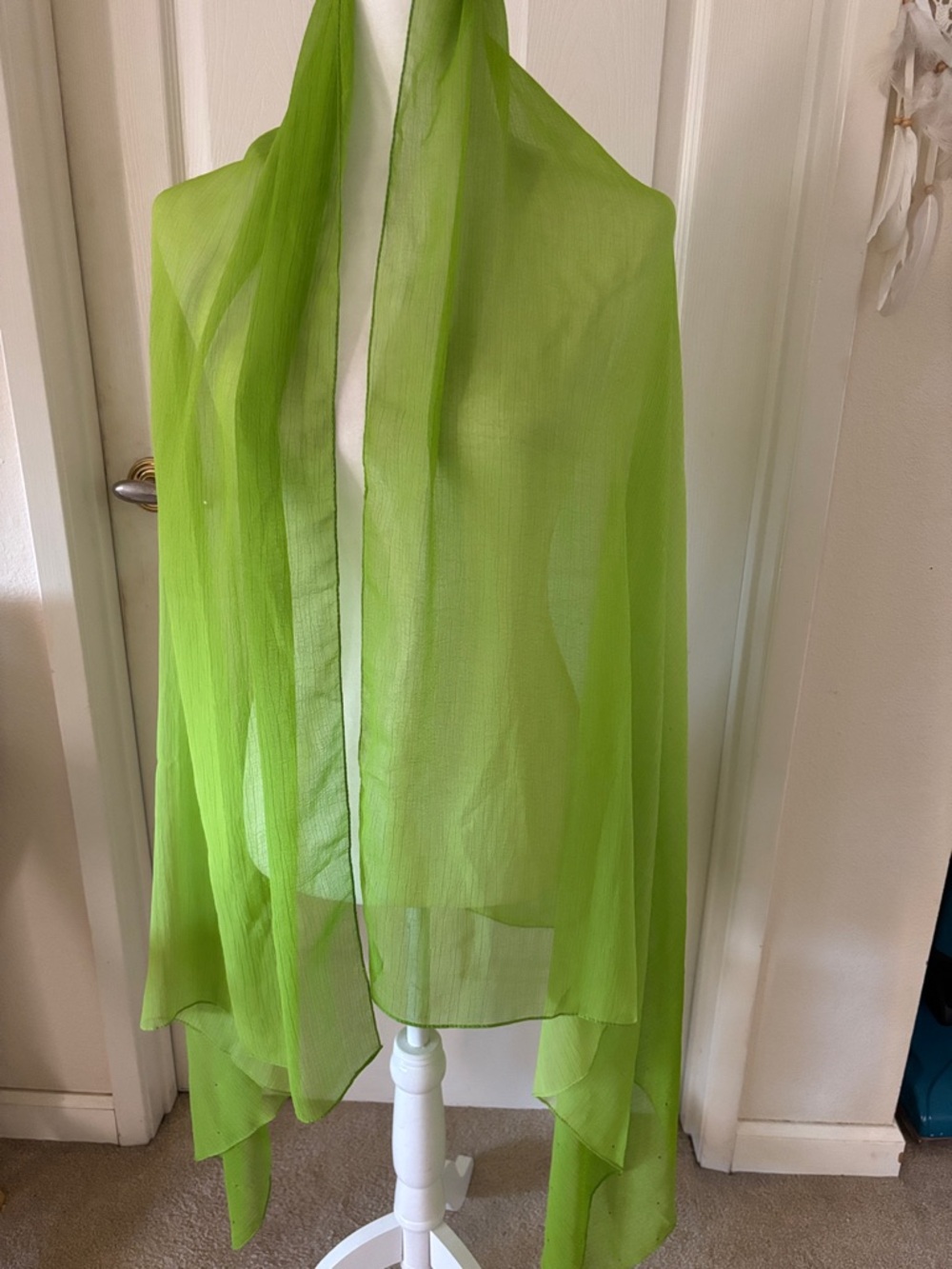 Sheer Lime Green Scarf Wrap/Sarong
